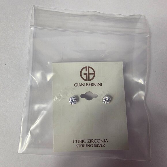 Giana Bernini CZ and Sterling Silver Stud Earrings - Picture 9 of 9